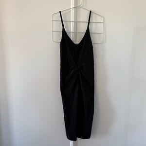 H&M Black Midi Dress with Twist Front